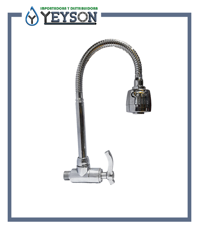 Caño de cocina flexible cromado